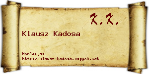 Klausz Kadosa névjegykártya